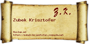 Zubek Krisztofer névjegykártya