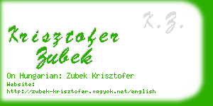 krisztofer zubek business card